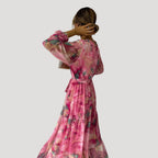 Women’s Maxi Dress Long Sleeve V Neck Boho
