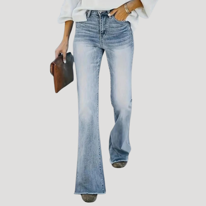 Dámske Rifle Rozšírené S Vysokým Pásom Bootcut Retro Strih