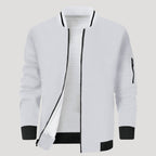 Men’s Textured Zip Up Bomber Jacket Casual Outerwear Coat