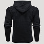Men’s Knit Pullover Hoodie Ribbed Sleeve Sweatshirt