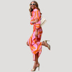Women’s Summer Dress Wrap Midi Bodycon Casual V Neck