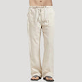 Men’s Linen Pants Drawstring Relaxed Fit Casual Trousers