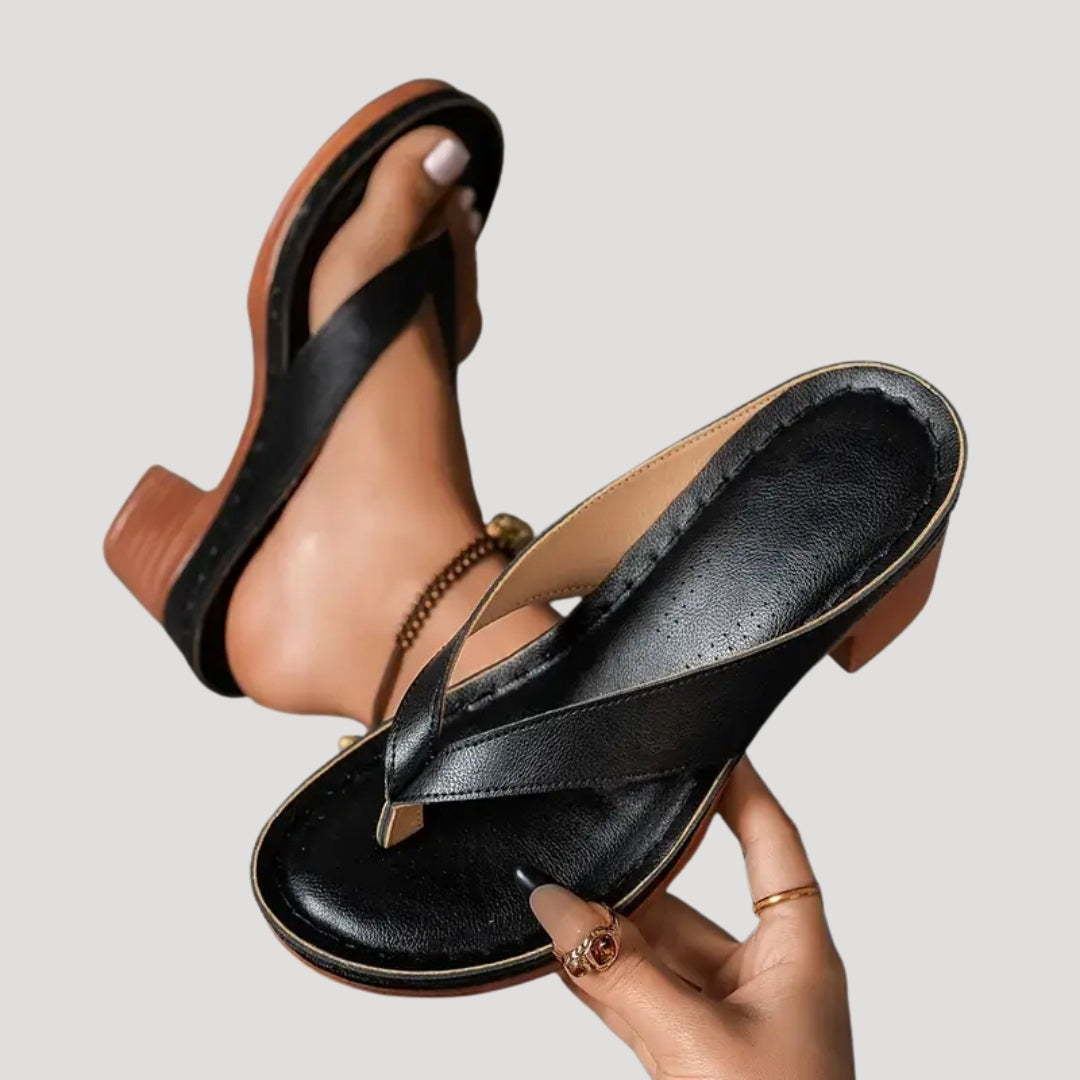 Women’s Sandals Slide Heeled Thong Open Toe Casual