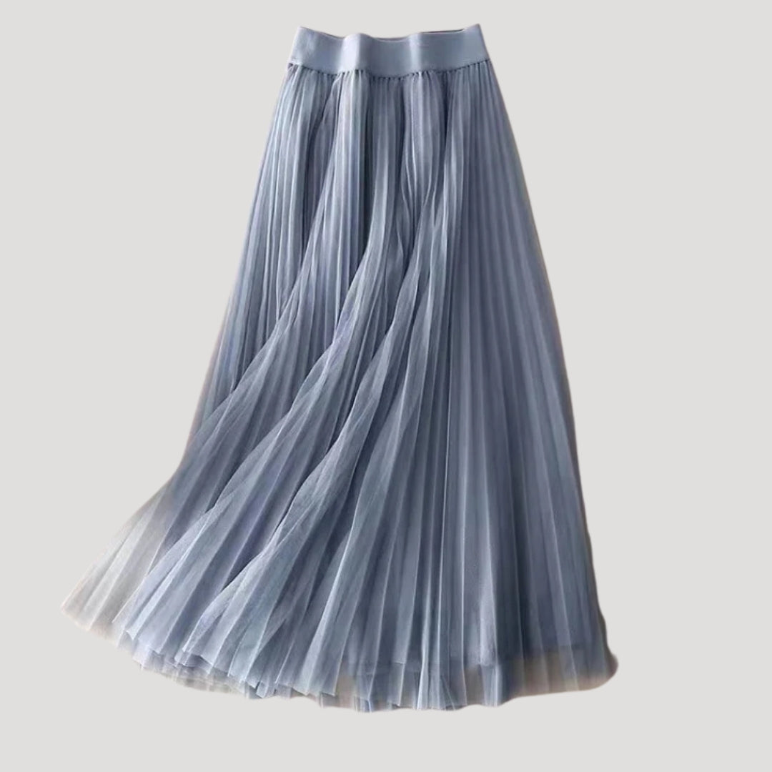 Women’s Pleated Skirt Long Tulle High Waisted Flowing