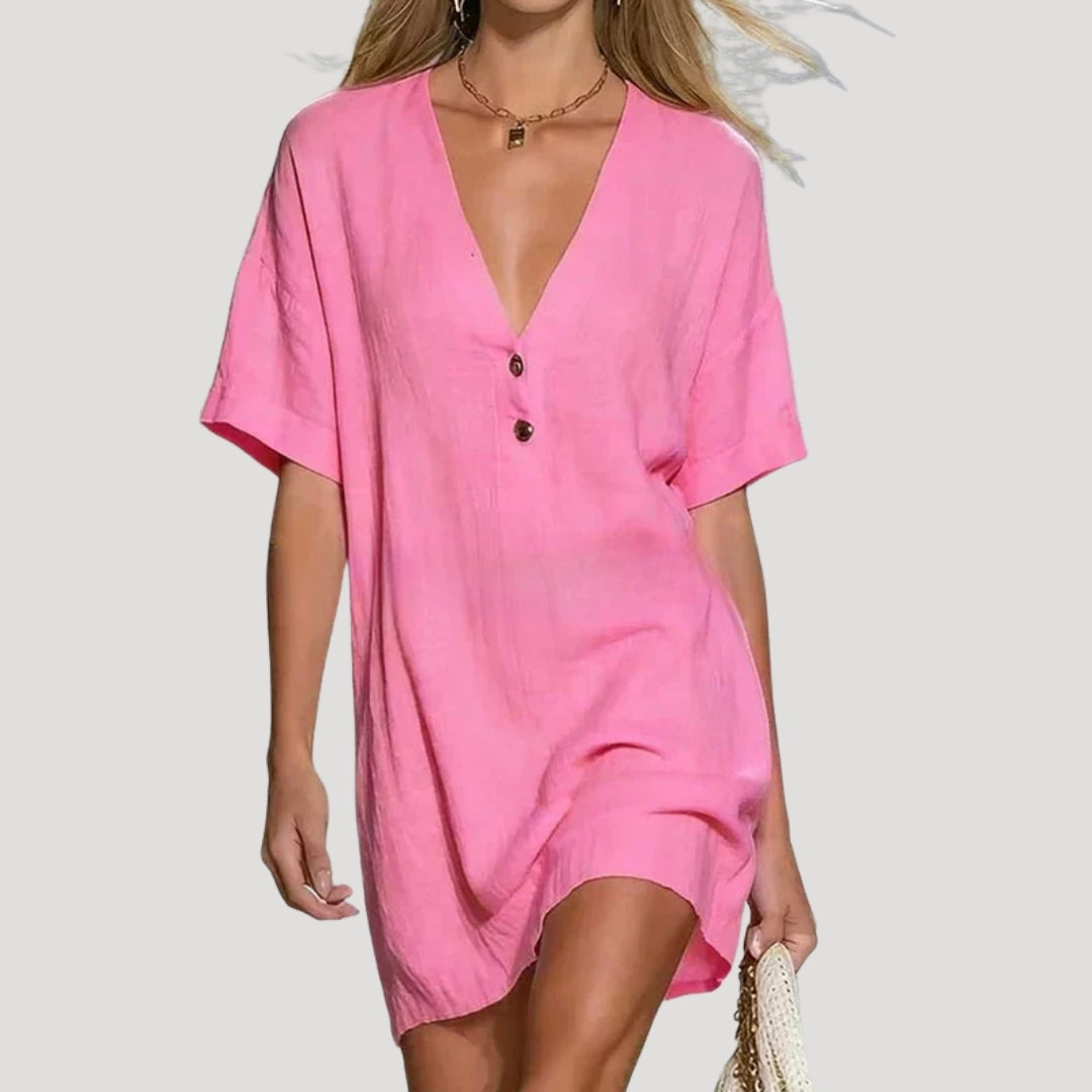 Women’s Mini Dress Summer Casual V Neck Shift Beach
