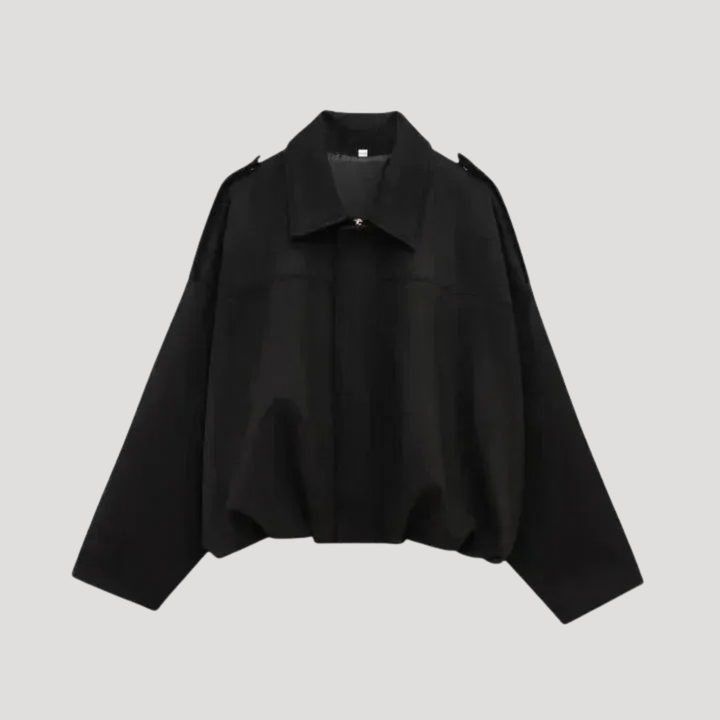 Dámska Semišová Bomber Bunda Na Zips Krátka Voľná S Golierom