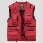 Men’s Tactical Vest Utility Fishing Cargo Multi Pocket