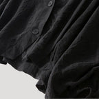 Women’s Blouse V Neck Long Sleeve Button Cropped Loose