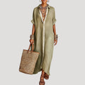 Women’s Summer Dress Maxi Shirt Casual Loose Collared