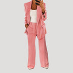 Women’s Blazer Pants Set Tailored Straight Leg Suit Outfit