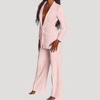 Women’s Blazer Pants Set Tailored Straight Leg Business Suit