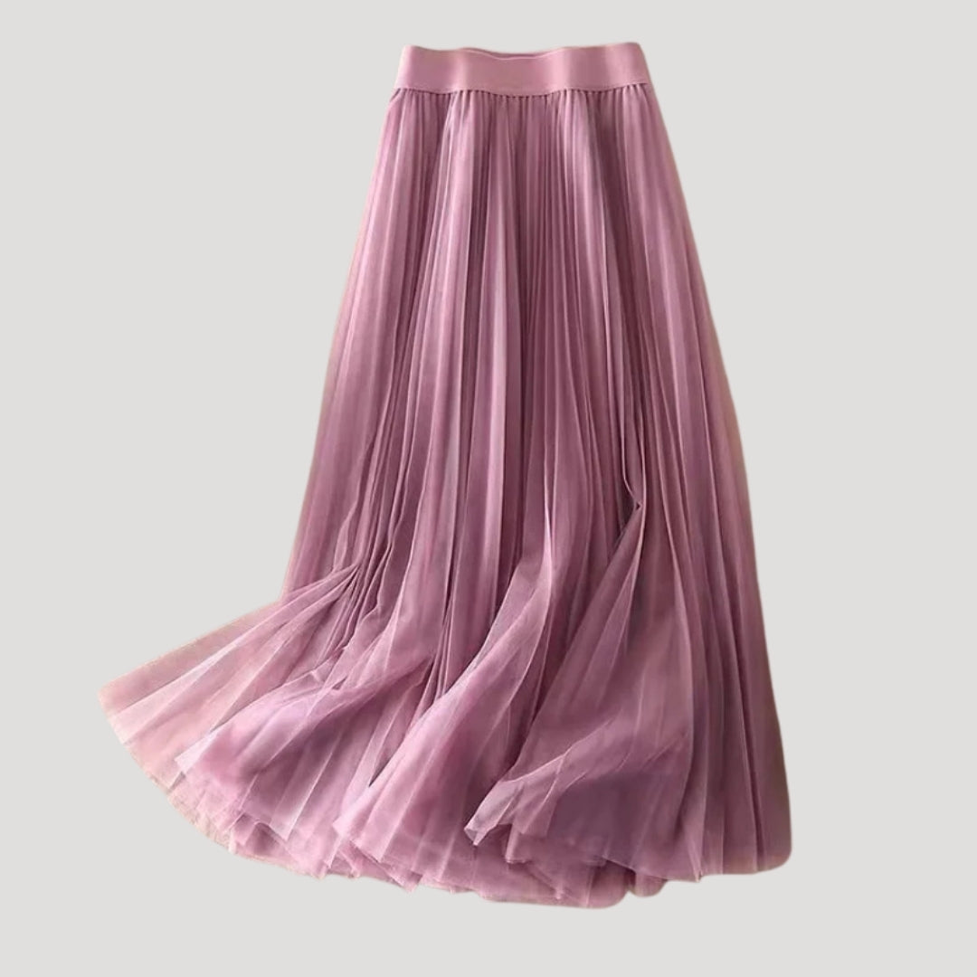 Women’s Pleated Skirt Long Tulle High Waisted Flowing