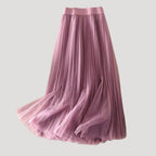 Women’s Pleated Skirt Long Tulle High Waisted Flowing