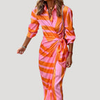 Women’s Summer Dress Wrap Midi Bodycon Casual V Neck