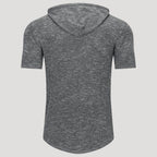 Men’s Short Sleeve Hooded T Shirt Slim Fit Casual Pullover Tee