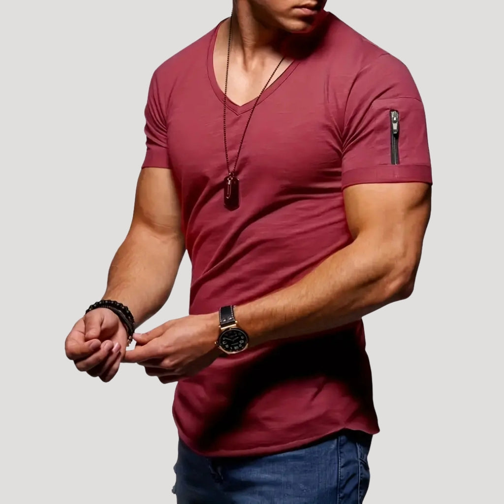 Men’s V Neck T Shirt Short Sleeve Casual