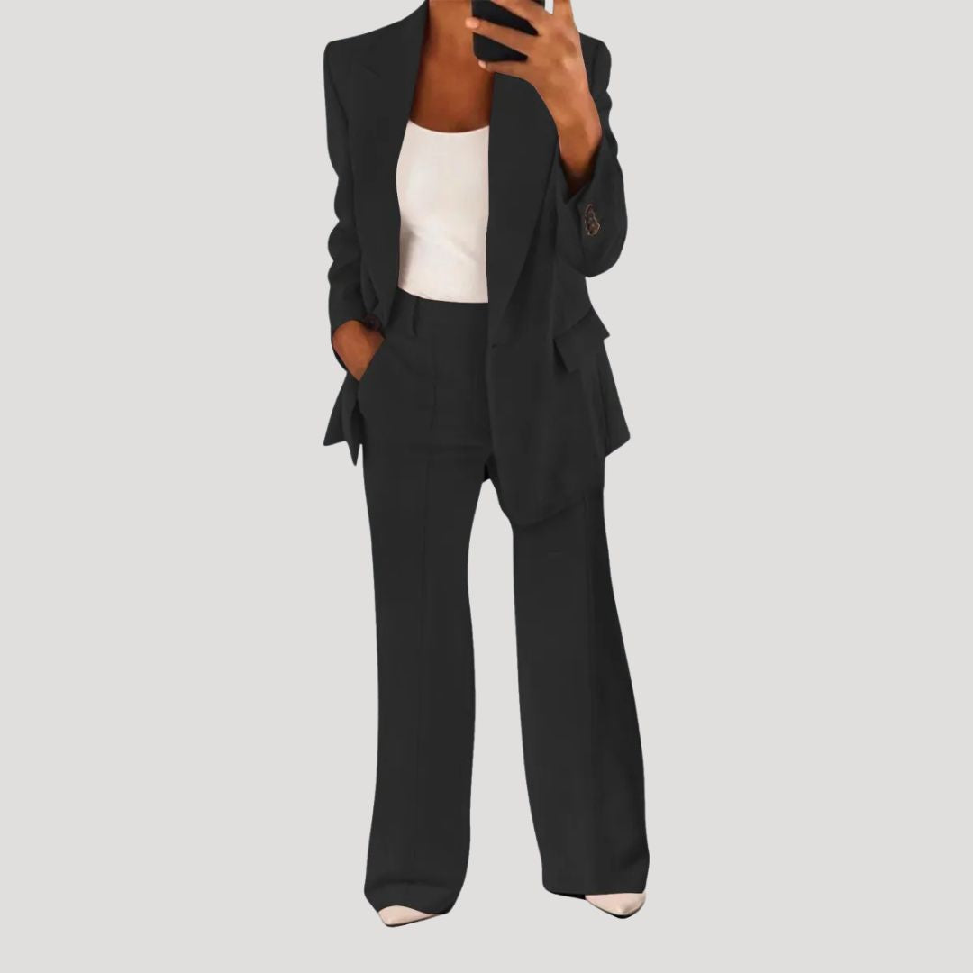 Women’s Blazer Pants Set Tailored Straight Leg Suit Outfit
