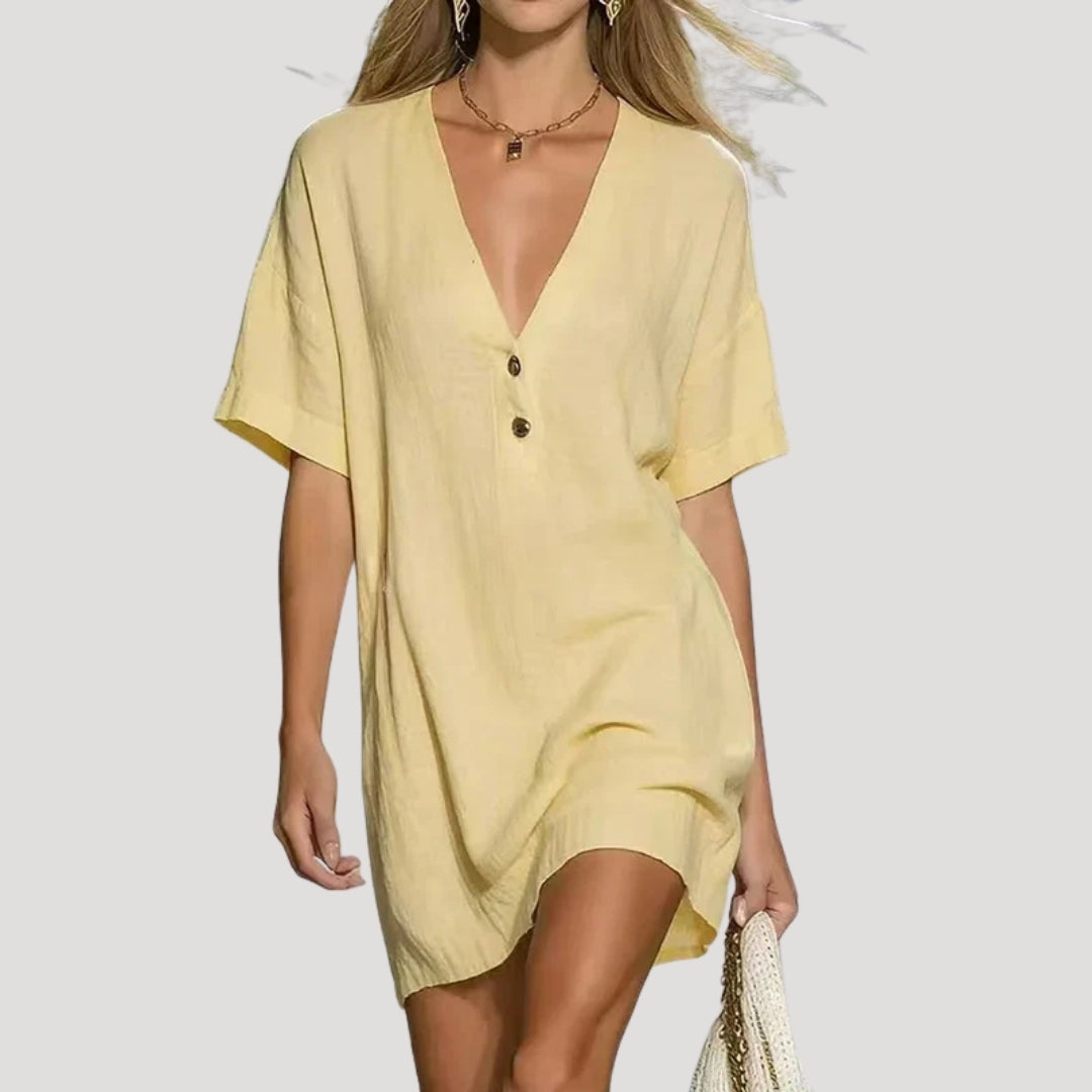 Women’s Mini Dress Summer Casual V Neck Shift Beach