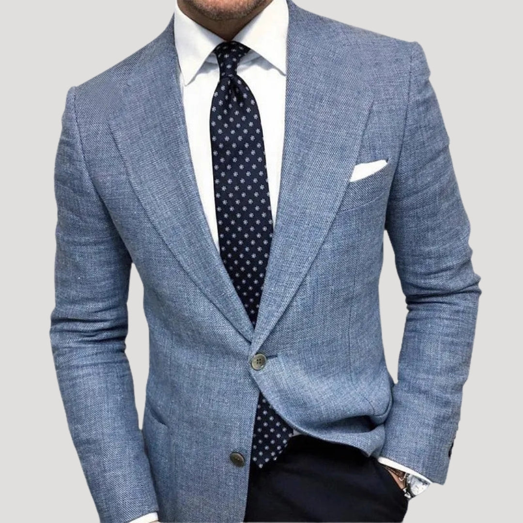 Men’s Linen Blend Blazer Lightweight Tailored Fit Jacket
