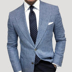 Men’s Linen Blend Blazer Lightweight Tailored Fit Jacket
