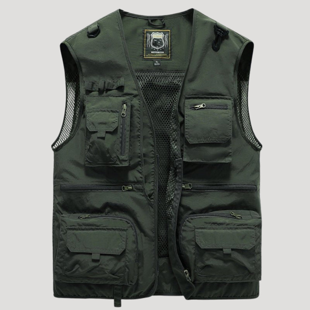Men’s Tactical Vest Utility Fishing Cargo Multi Pocket