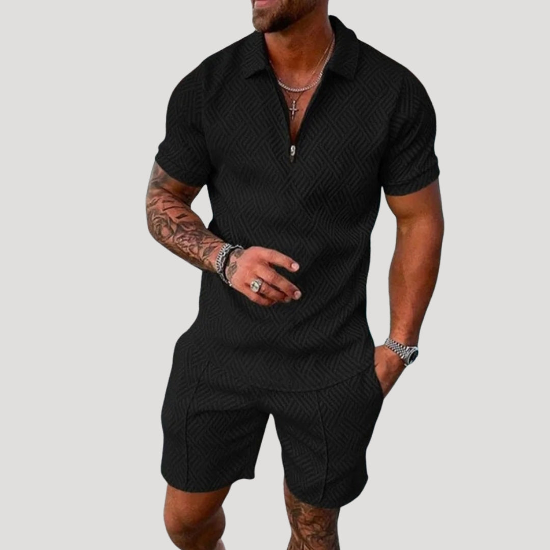 Men’s Short Sleeve Shirt And Shorts Set Relaxed Fit