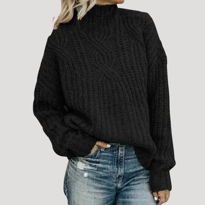 Dámsky Pletený Sveter Rolák Oversized Hrubý Zimný Pulóver
