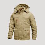 Men’s Hooded Jacket Zip Pockets Utility Outerwear