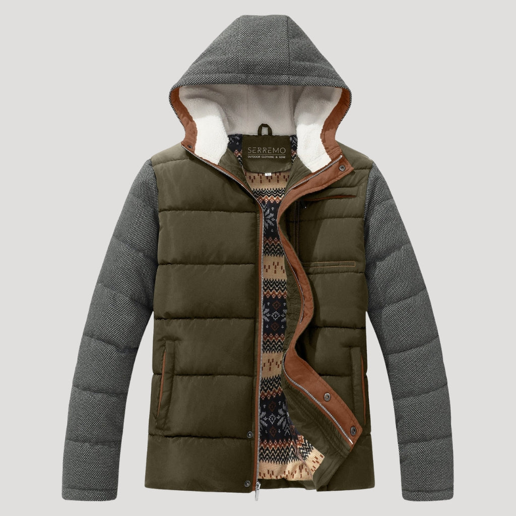 Men’s Hooded Puffer Jacket Quilted Zip Coat