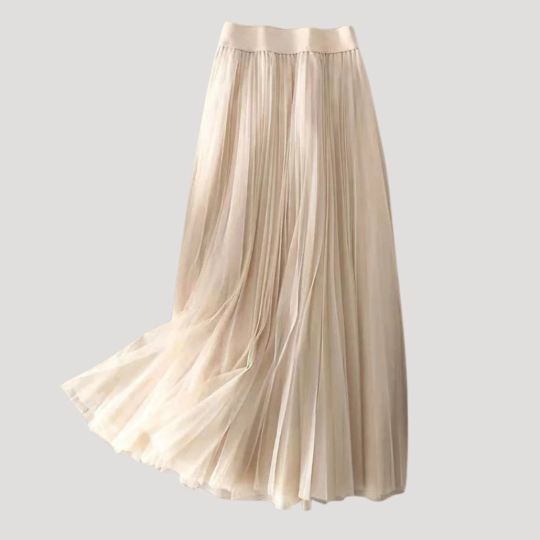 Women’s Pleated Skirt Long Tulle High Waisted Flowing