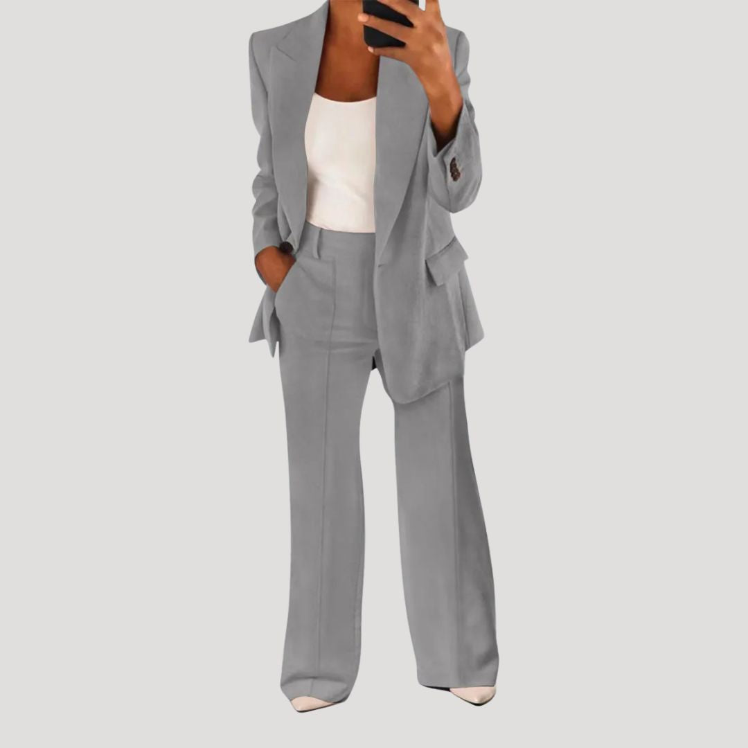 Women’s Blazer Pants Set Tailored Straight Leg Suit Outfit