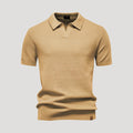 Men’s Short Sleeve Henley Polo Shirt Casual Knit Top