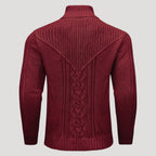 Men’s Cable Knit Shawl Collar Sweater Casual Pullover