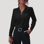 Women’s Button Down Collared Blouse Long Sleeve Office Top
