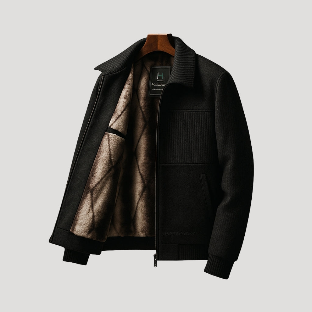 Men’s Jacket Bomber Casual Zip Coat Fleece Lined