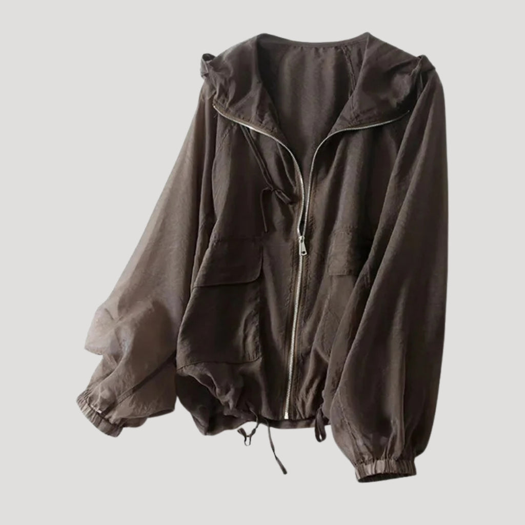 Women’s Jacket Lightweight Hooded Zip Up Windbreaker Casual