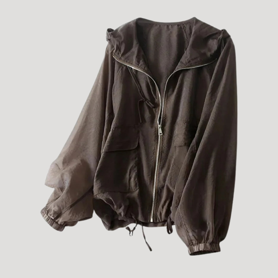 Women’s Jacket Lightweight Hooded Zip Up Windbreaker Casual