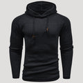 Men’s Knit Pullover Hoodie Ribbed Sleeve Sweatshirt