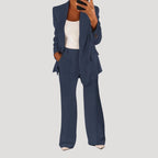Women’s Blazer Pants Set Tailored Straight Leg Suit Outfit