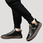 Men’s Sneakers Casual High Top Leather Platform Shoes