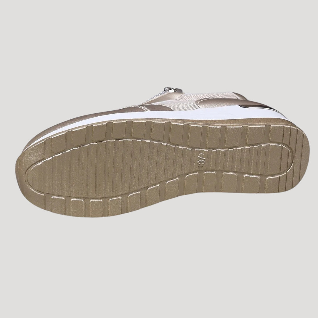 Women’s Lace Up Sneakers Side Zip Casual Platform Shoes