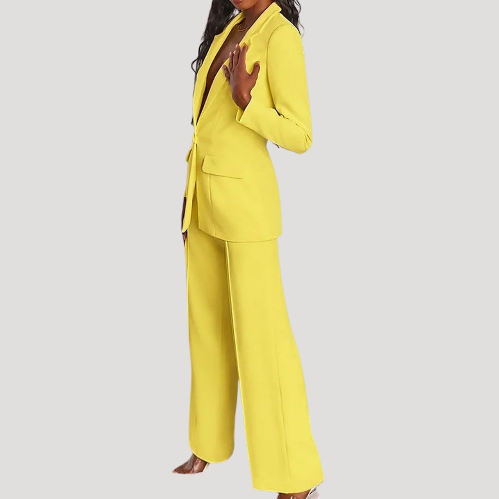 Women’s Blazer Pants Set Tailored Straight Leg Business Suit