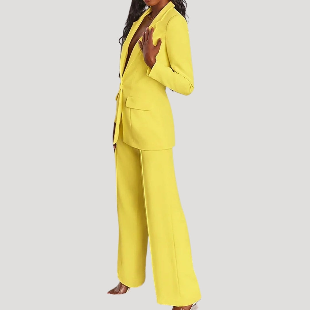 Women’s Blazer Pants Set Tailored Straight Leg Business Suit