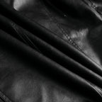 Men’s Faux Fur Collar Leather Trench Coat Longline Style
