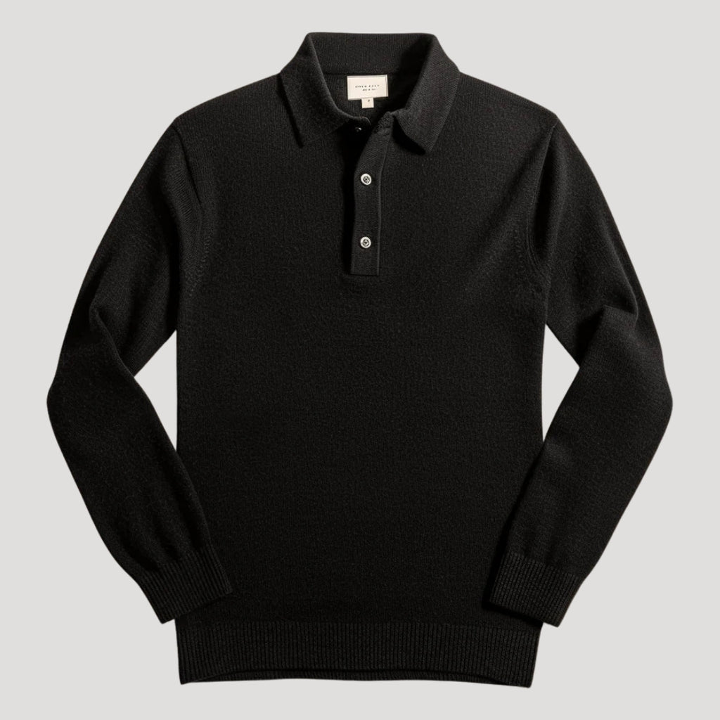 Men’s Polo Sweater Long Sleeve Knit Collar Smart Casual