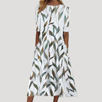 Women’s Midi Dress Short Sleeve A Line Pocket