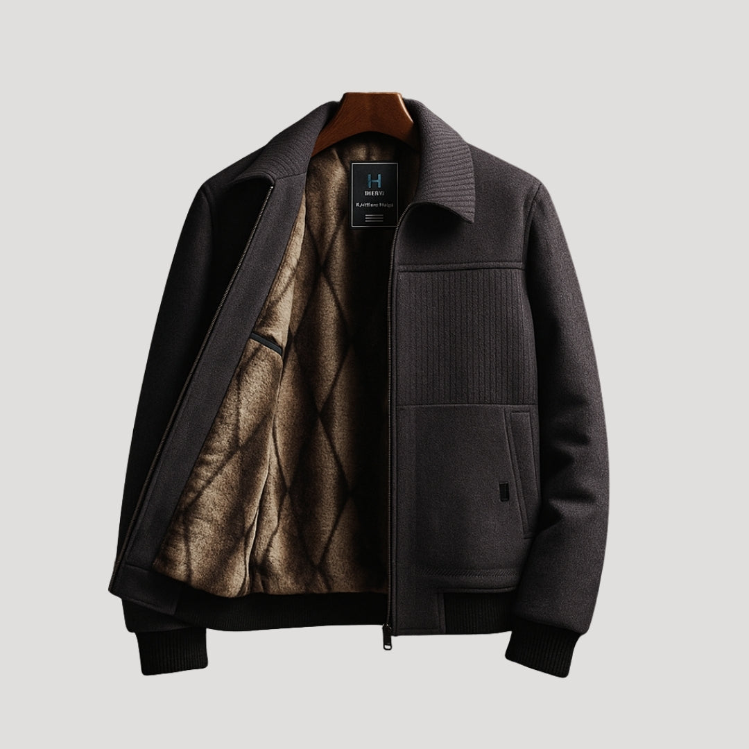 Men’s Jacket Bomber Casual Zip Coat Fleece Lined