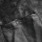 Men’s Faux Fur Collar Leather Trench Coat Longline Style