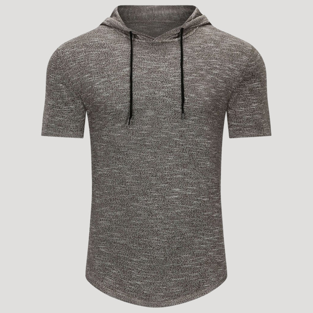 Men’s Short Sleeve Hooded T Shirt Slim Fit Casual Pullover Tee