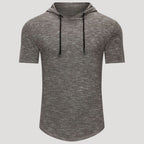 Men’s Short Sleeve Hooded T Shirt Slim Fit Casual Pullover Tee